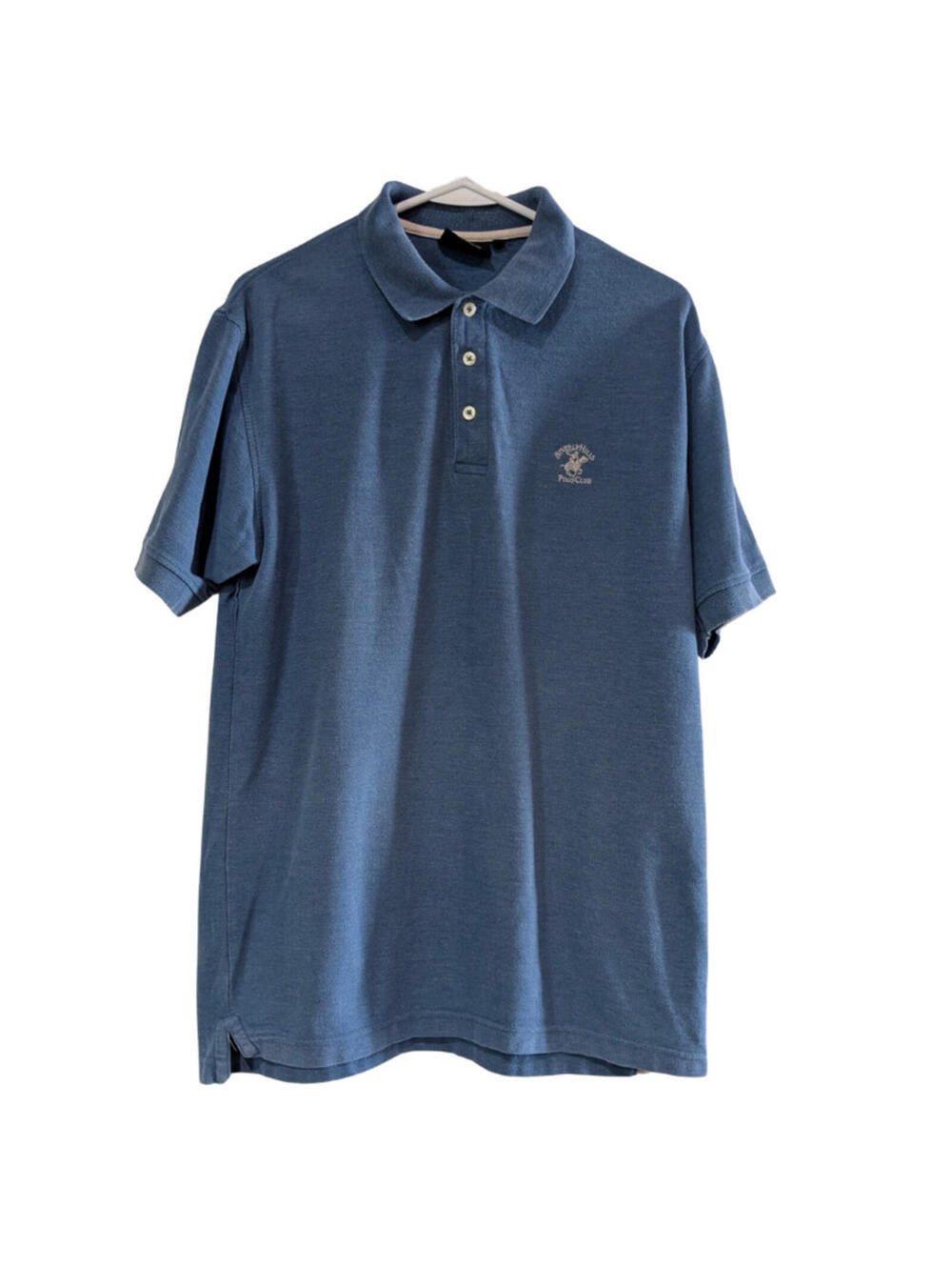 Beverly Hills Polo Club Men's Short Sleeve Polo Shirt, Blue, Size Medium